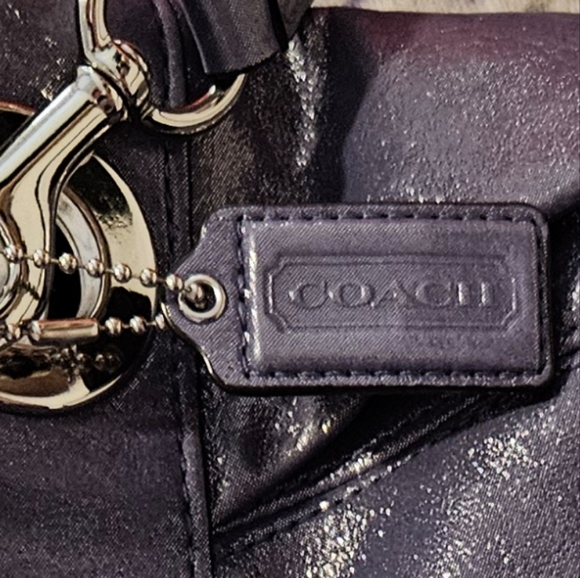 Coach Ashley Hippie 2-Way Purple Sheen Leather Shoulder Bag F17605 - Picture 8 of 9